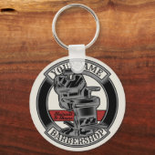 Persoonlijke Retro BarberWinkel Barber Stoel Salon Sleutelhanger (Voorkant)