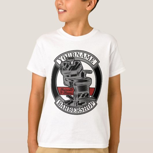 Persoonlijke Retro BarberWinkel Barber Stoel Salon T-shirt (Voorkant)