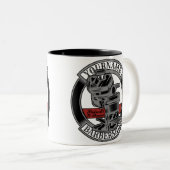 Persoonlijke Retro BarberWinkel Barber Stoel Salon Tweekleurige Koffiemok (Voorkant rechts)