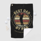 Persoonlijke Retro Beste Papa van Par Golfhanddoek (Insitu)