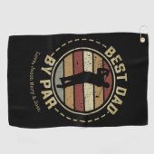 Persoonlijke Retro Beste Papa van Par Golfhanddoek (Horizontaal)