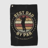 Persoonlijke Retro Beste Papa van Par Golfhanddoek (Voorkant)