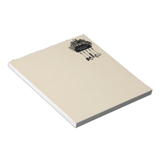 Persoonlijke Retro Black Cream Kitchen Notitieblok (Schuin)