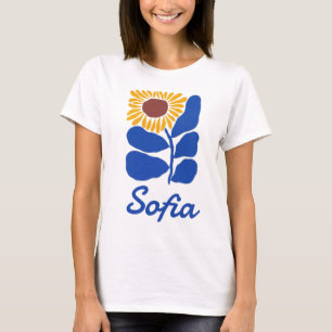 Persoonlijke Retro Bloem Daisy Met Eigen Naam Cade T-shirt