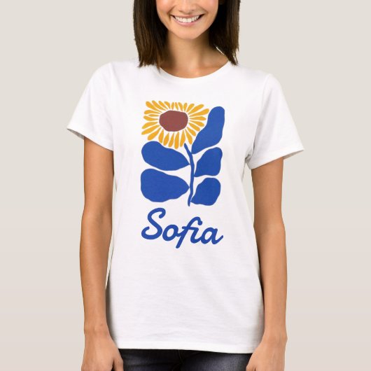 Persoonlijke Retro Bloem Daisy Met Eigen Naam Cade T-shirt (Voorkant)