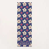 Persoonlijke Retro Bloem Yoga Mat (Voorkant)