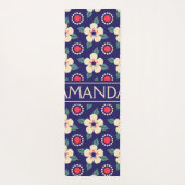 Persoonlijke Retro Bloem Yoga Mat (Achterkant)