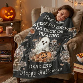 persoonlijke retro bloemige grappige spook Hallowe Fleece Deken