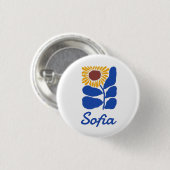 Persoonlijke Retro Bloemige Madeliefjes Aangepaste Ronde Button 3,2 Cm (Voorkant /achterkant)