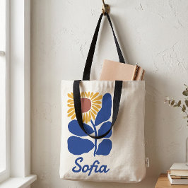 Persoonlijke Retro Bloemige Madeliefjes Aangepaste Tote Bag