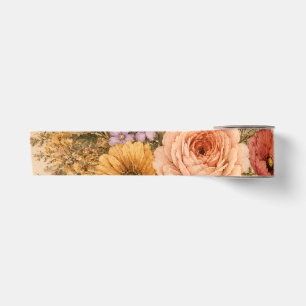 Persoonlijke Retro Bloemige Verjaardag met bloemen Satijnen Lint