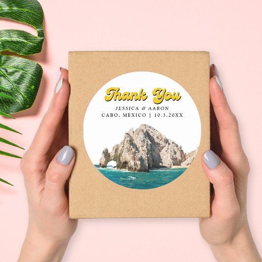 Persoonlijke Retro Cabo Trouwfavor Stickers