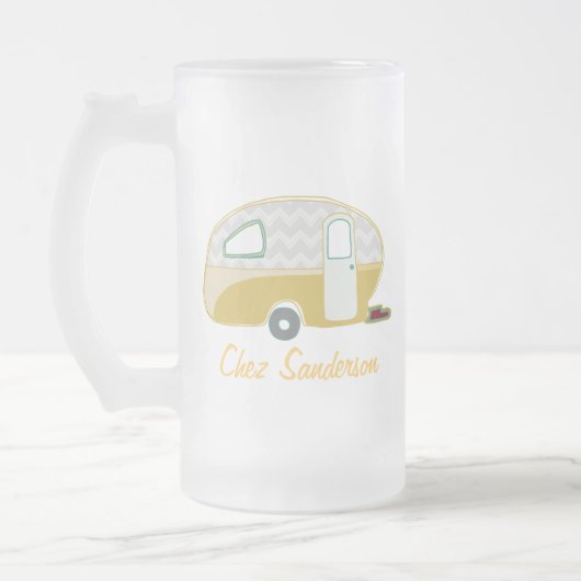 Persoonlijke Retro Caravan Bierglas Matglas Bierpul (Links)
