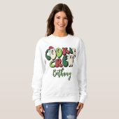 Persoonlijke Retro Cookie Crew Kerst Matching Trui (Voorkant volledig)
