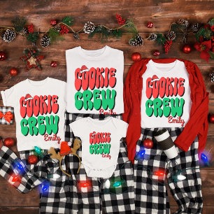 Persoonlijke Retro Cookie Crew Kerstmatch T-shirt