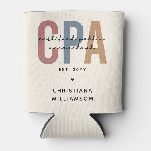 Persoonlijke Retro CPA Gecertificeerd Openbaar Acc Blikjeskoeler (Voorkant)