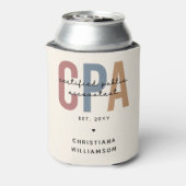 Persoonlijke Retro CPA Gecertificeerd Openbaar Acc Blikjeskoeler (Blikje Achterkant)