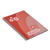 Persoonlijke Retro Curve Daisy Groovy Oranje Notitieboek (Rechterzijde)