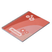 Persoonlijke Retro Curve Daisy Groovy Oranje Notitieboek (Linkerzijde)