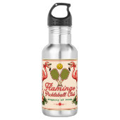Persoonlijke Retro Flamingo Pickleball Waterfles (Voorkant)