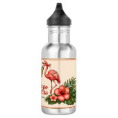 Persoonlijke Retro Flamingo Pickleball Waterfles (Rechts)