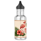 Persoonlijke Retro Flamingo Pickleball Waterfles (Links)
