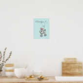 Persoonlijke Retro Franse Poodle Poster Kunst (Keuken)