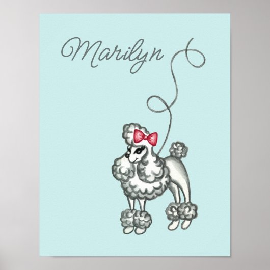 Persoonlijke Retro Franse Poodle Poster Kunst (Voorkant)