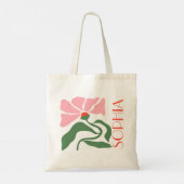 Persoonlijke Retro Funky Bloem Cadeau Tote Bag (Achterkant)