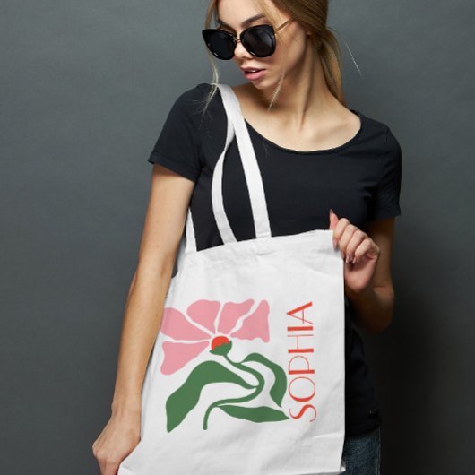Persoonlijke Retro Funky Bloem Cadeau Tote Bag