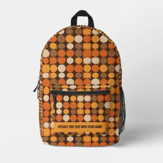 Persoonlijke Retro Geometrische Rugzak (Voorkant)