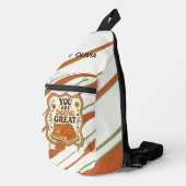Persoonlijke Retro Gestreepte Oranje Kat Rugzak (Rechterhoek)
