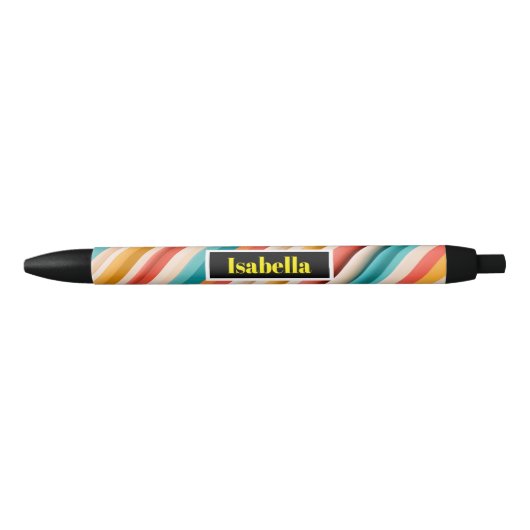 Persoonlijke Retro Gestreepte Patroon Pen | Kleuri (Voorkant)
