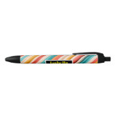 Persoonlijke Retro Gestreepte Patroon Pen | Kleuri (Bovenkant)