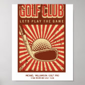 Persoonlijke Retro Golfclub Poster (Voorkant)