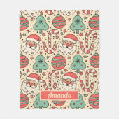 Persoonlijke Retro Groovy Kerstdeken Fleece Deken (Voorkant)