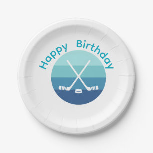 Persoonlijke Retro IJshockey Verjaardag Papieren Bordje