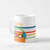 Persoonlijke Retro Kat Koffiemok (Voorkant links)