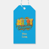 Persoonlijke Retro Kerst Groovy Naam Cadeaulabel (Achterkant)