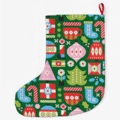 Persoonlijke Retro Kerstcadeaus Kous Grote Kerstsok (Achterkant)