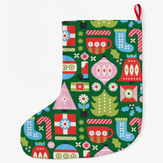 Persoonlijke Retro Kerstcadeaus Kous Grote Kerstsok (Achterkant)