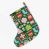 Persoonlijke Retro Kerstcadeaus Kous Grote Kerstsok (Achterkant (Hangend))