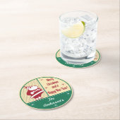 Persoonlijke Retro Kerstmis Ronde Kartonnen Onderzetter (Insitu)