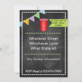 Persoonlijke Retro Krijtbord Uitnodiging voor een  (Achterkant)