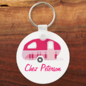 Persoonlijke Retro Kunst Caravan Eigenaar's Sleute Sleutelhanger (Voorkant)
