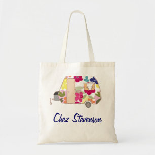 Persoonlijke Retro Kunst Caravan Eigenaren Canvas  Tote Bag