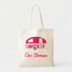 Persoonlijke Retro Kunst Caravan Eigenaren Canvas Tote Bag