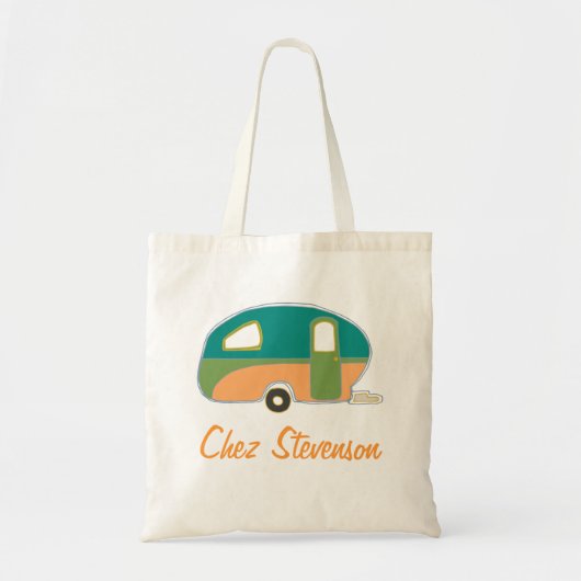 Persoonlijke Retro Kunst Caravan Eigenaren Canvas  Tote Bag (Voorkant)