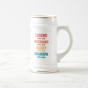 Persoonlijke Retro Legend Husband Dad Grandpa Bierpul