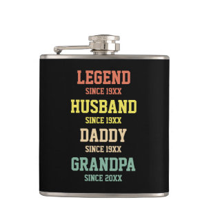 Persoonlijke Retro Legend Husband Dad Grandpa Heupfles
